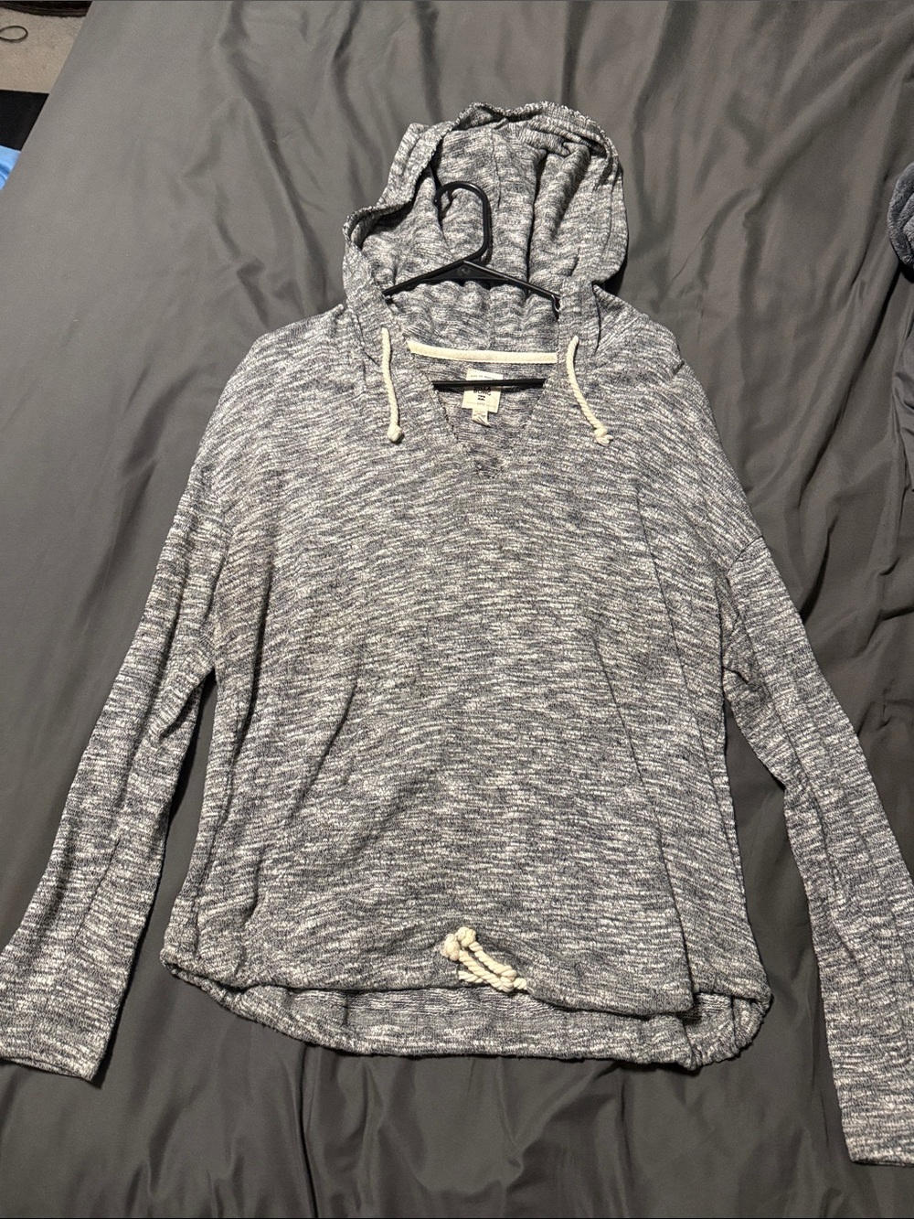 Billabong Heathered Grey Hooded Pullover Sweater
